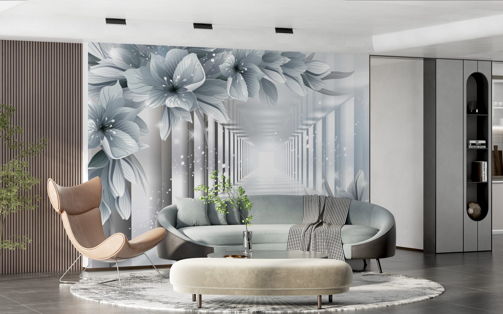 Fototapeta nekonečný tunel a farebné rastliny