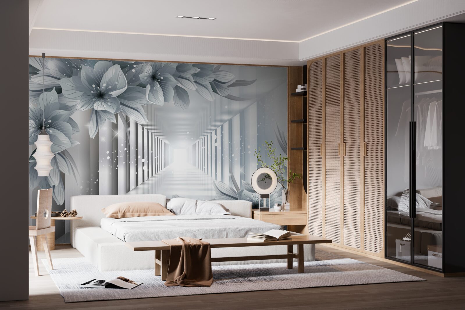 Fototapeta nekonečný tunel a farebné rastliny