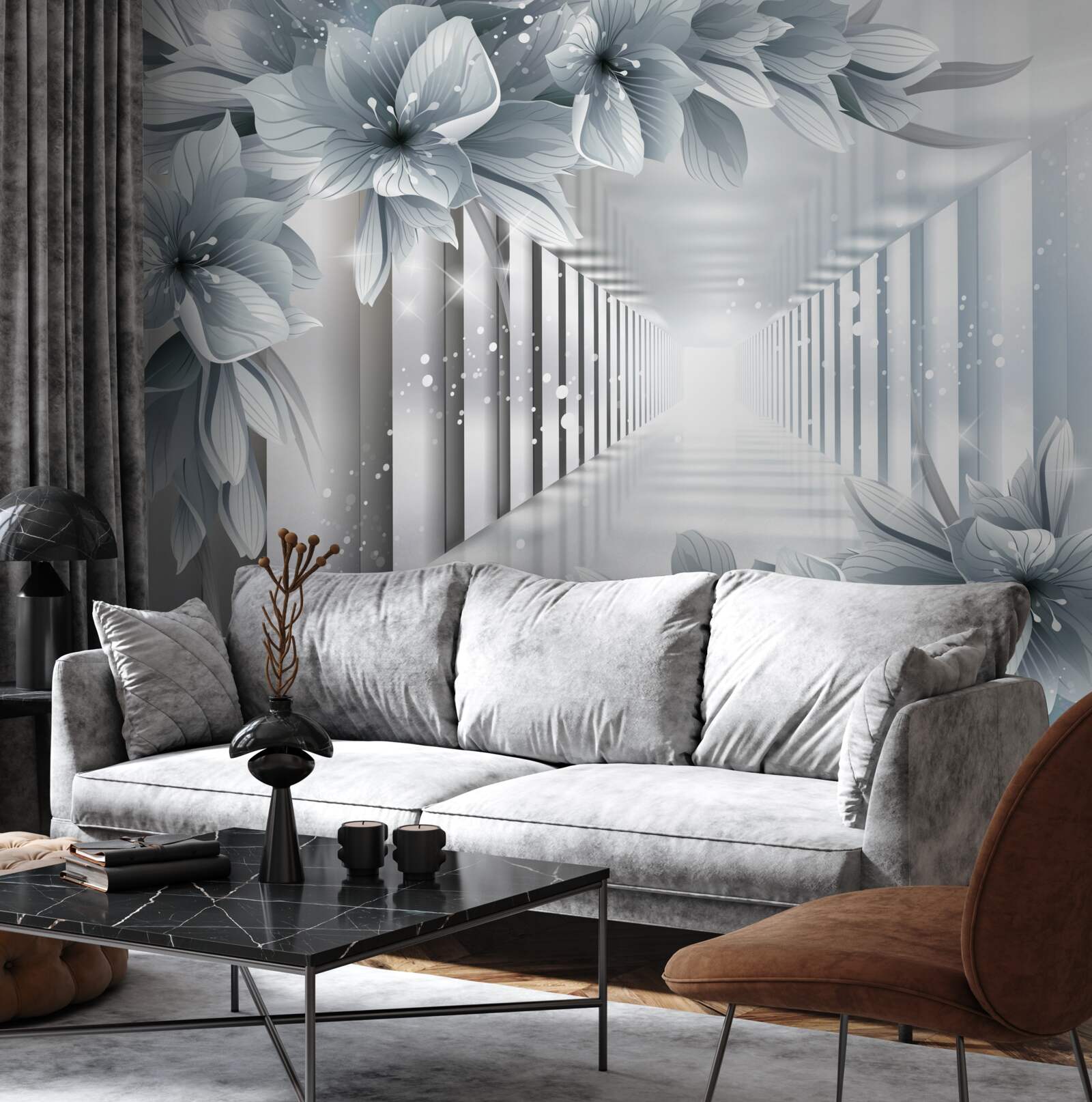 Fototapeta nekonečný tunel a farebné rastliny