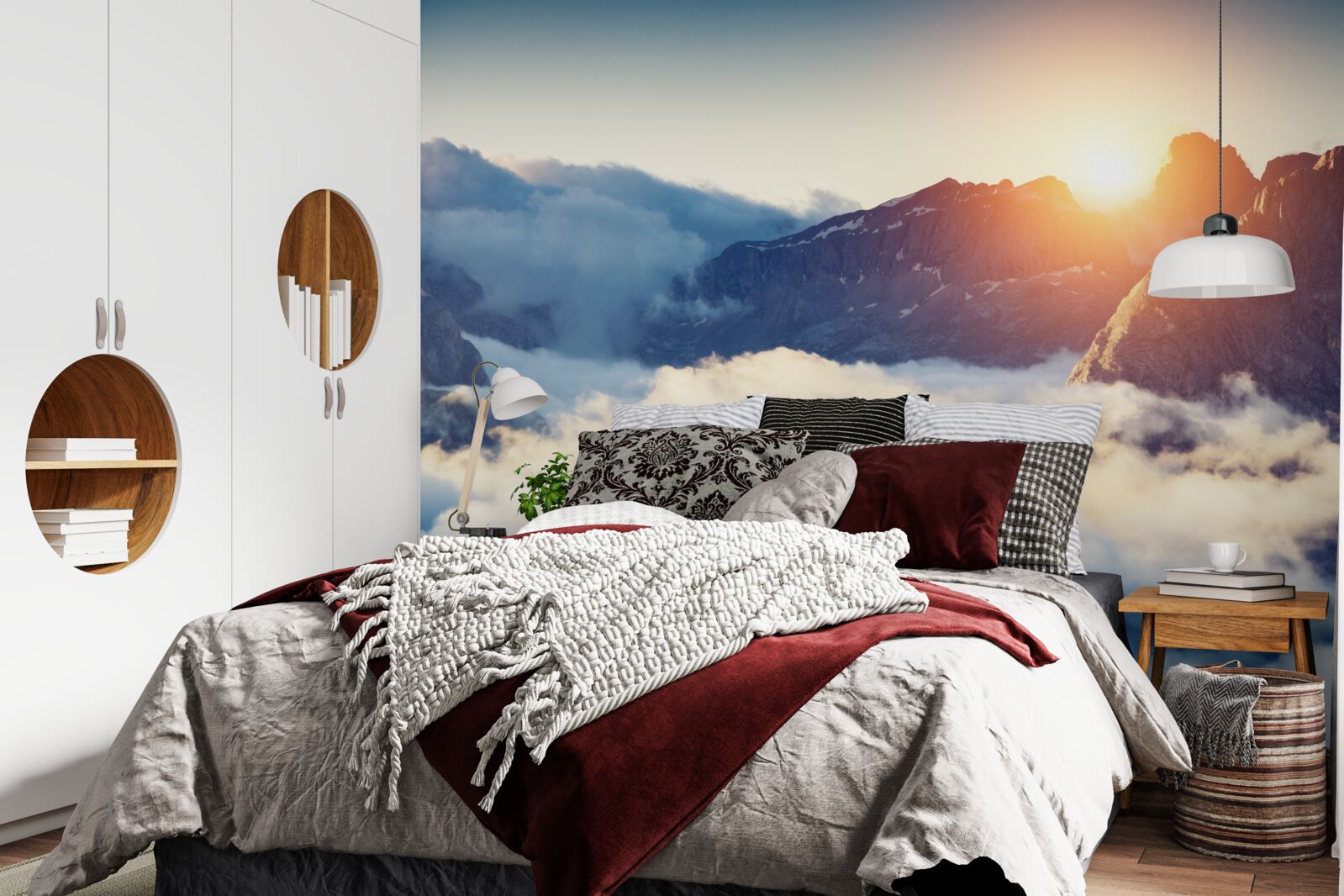 Fototapeta západ slnka v horskej krajine