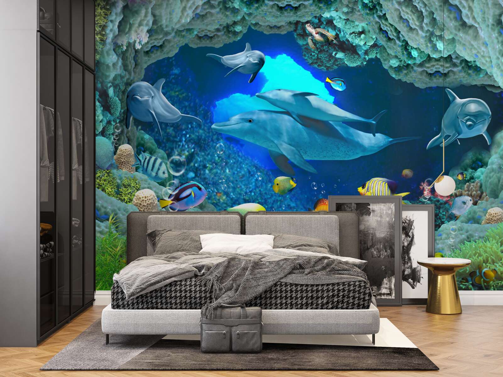 Fototapeta stenové a sladkovodné akvárium