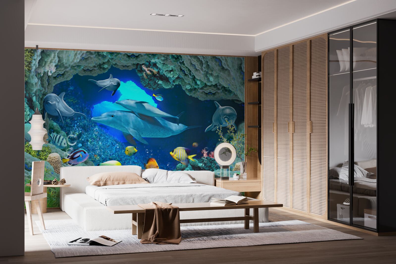 Fototapeta stenové a sladkovodné akvárium