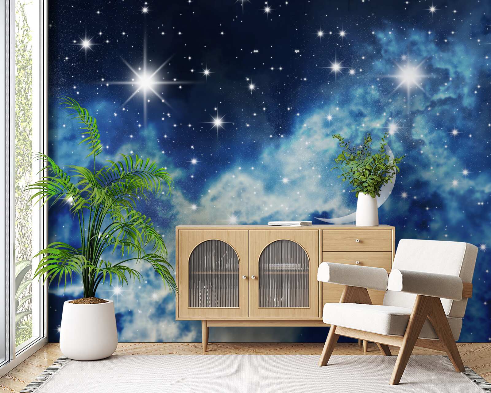 Fototapeta stropný scenár s oblohou pre spálňu