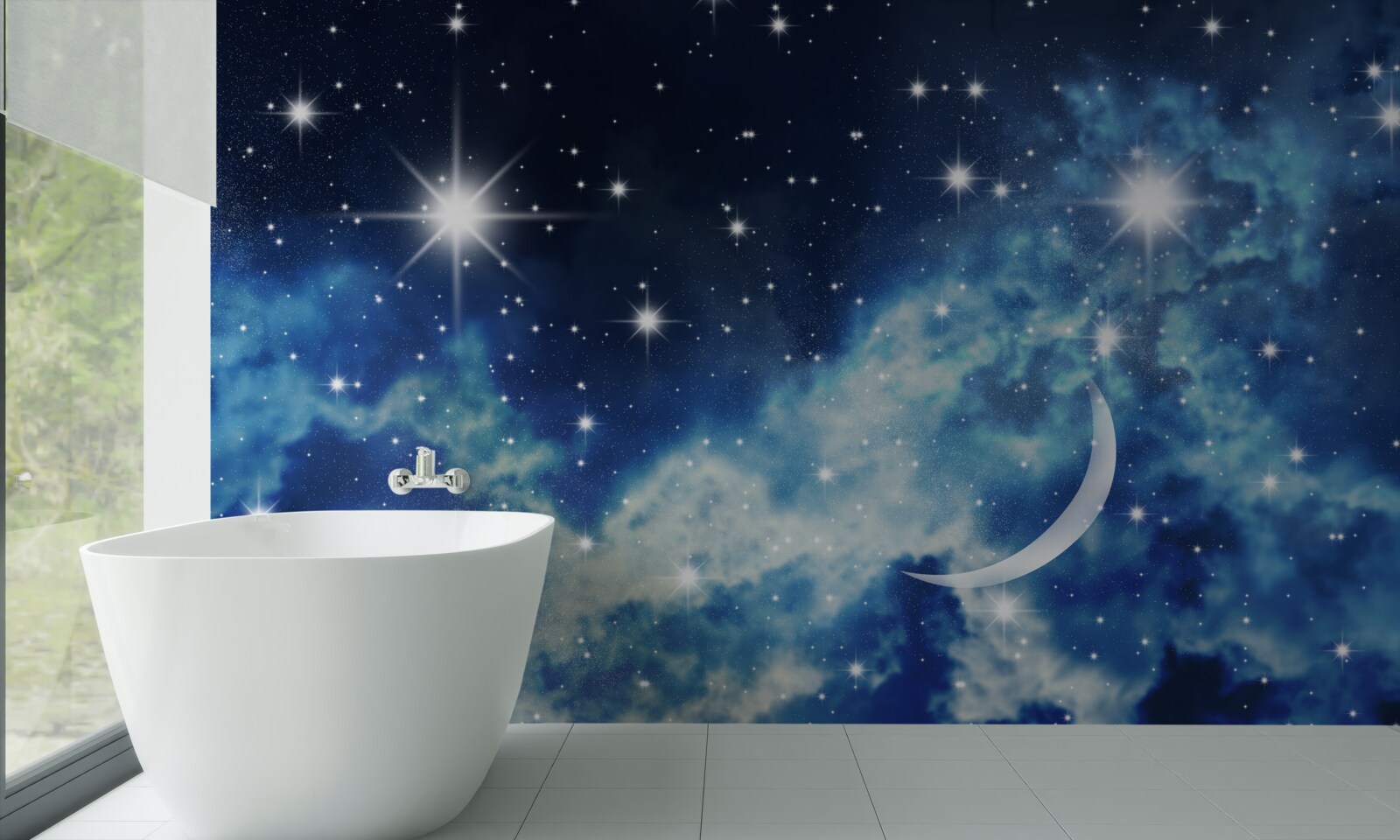 Fototapeta stropný scenár s oblohou pre spálňu