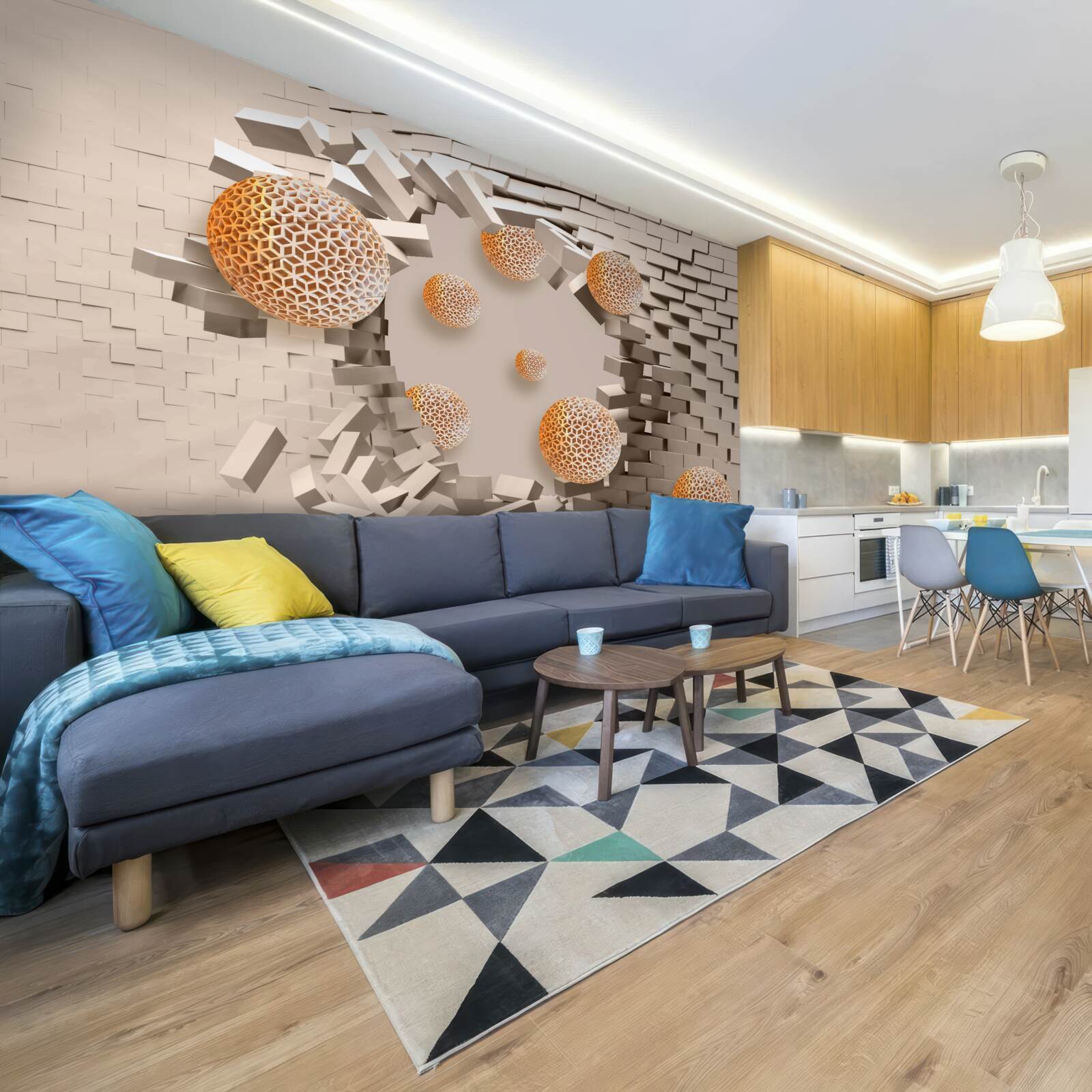 Fototapeta 3D gule a priečka