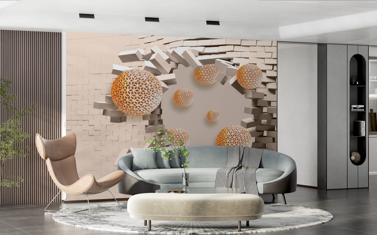 Fototapeta 3D gule a priečka