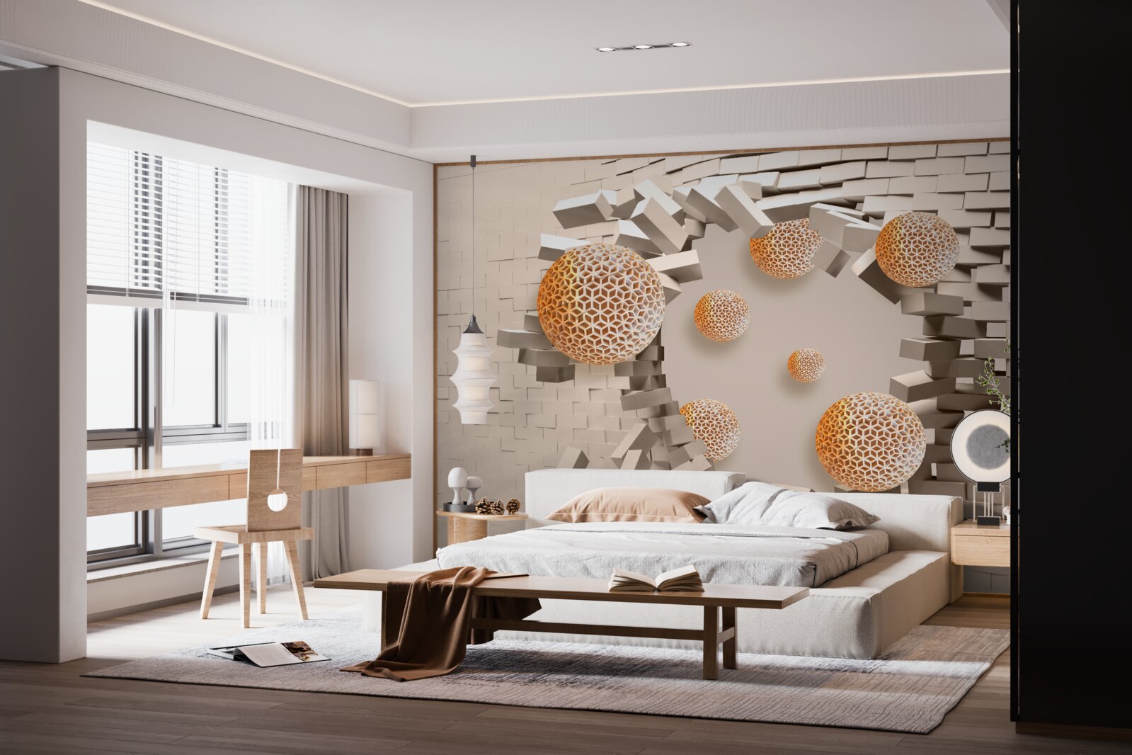 Fototapeta 3D gule a priečka