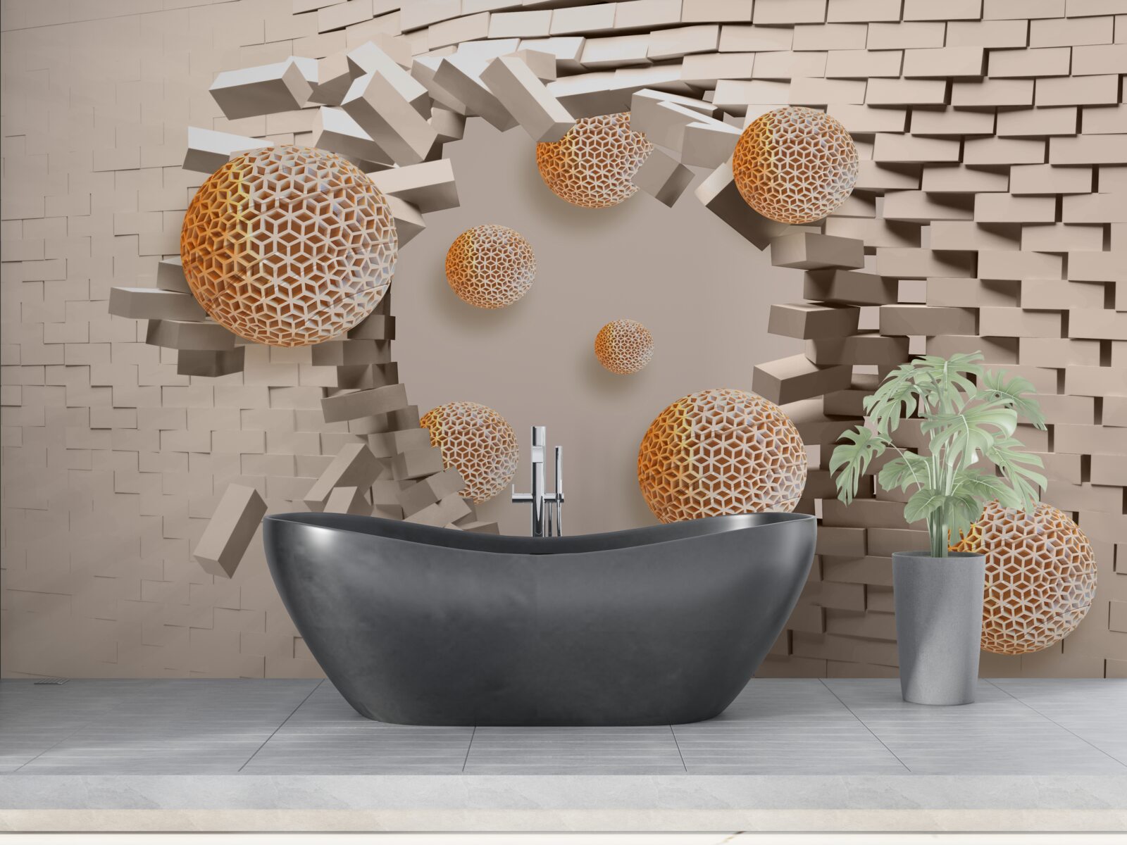 Fototapeta 3D gule a priečka