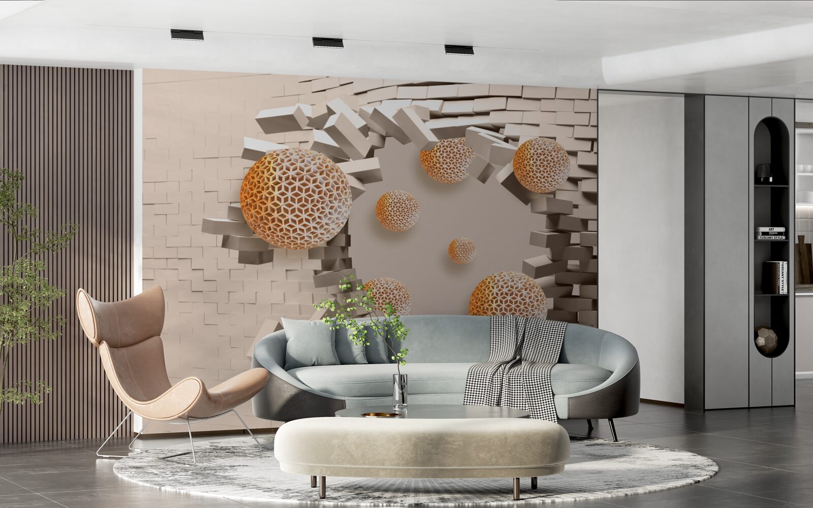 Fototapeta 3D gule a priečka