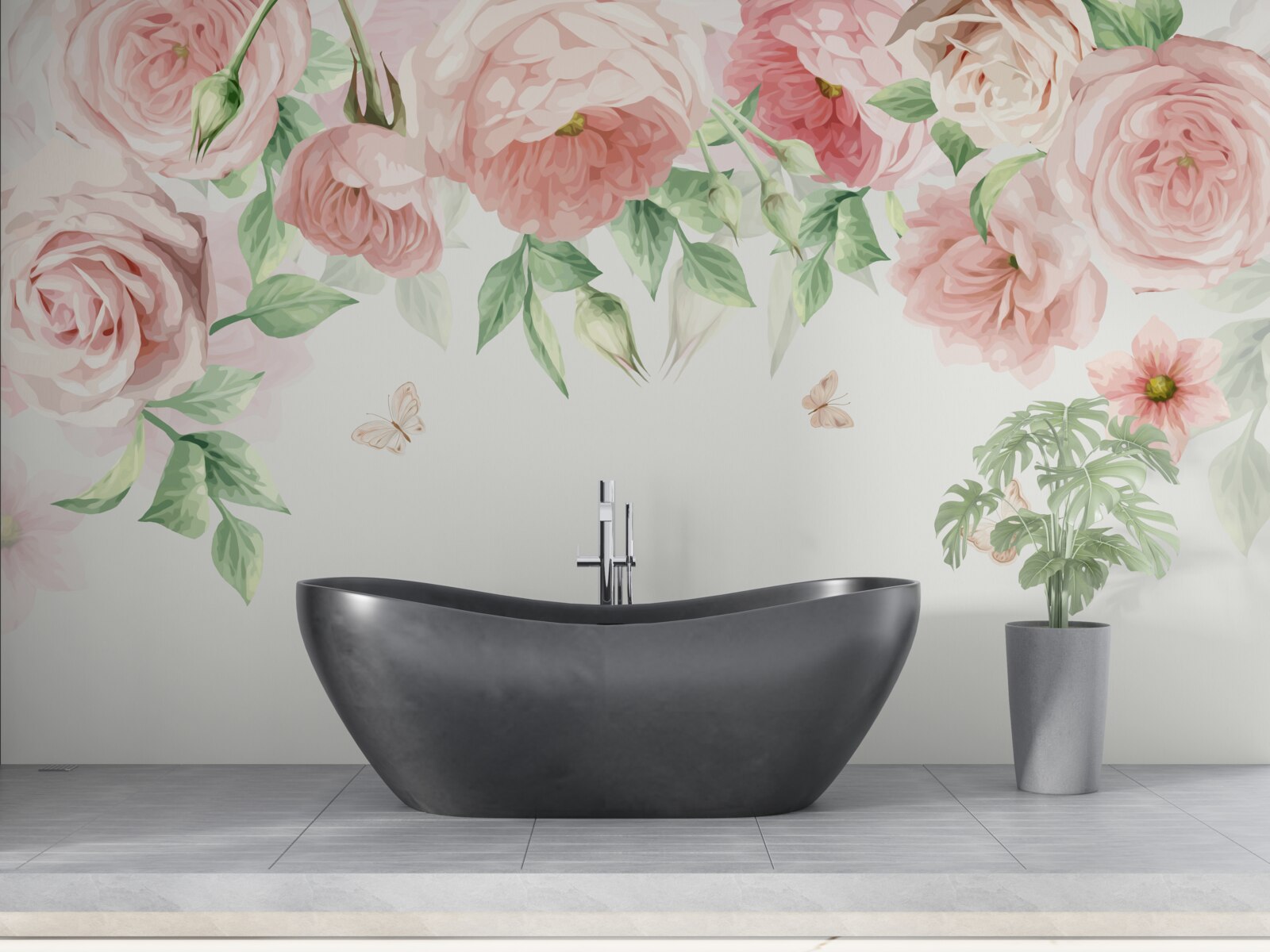 Fototapeta kvety maľované vodovými farbami