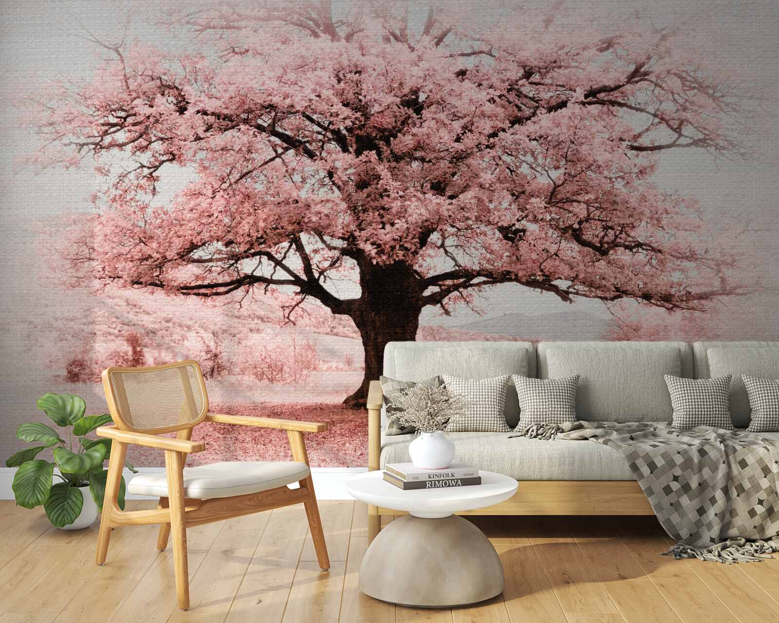 Fototapeta krajina je v odtieňoch ružovej