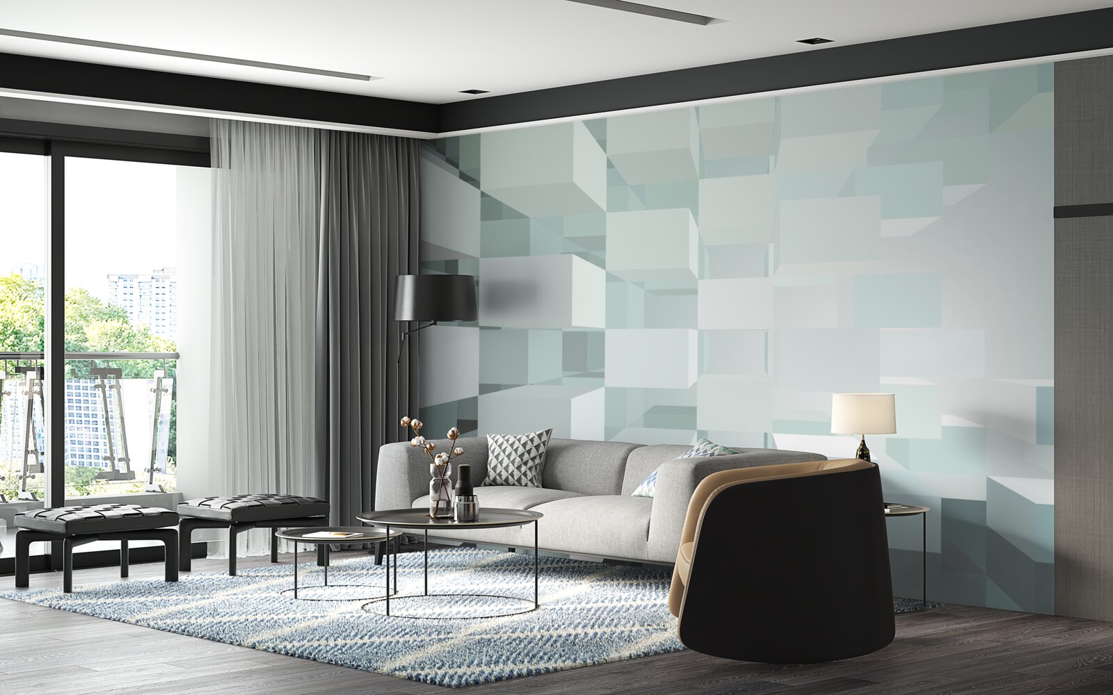 Fototapeta ľahké 3D objekty