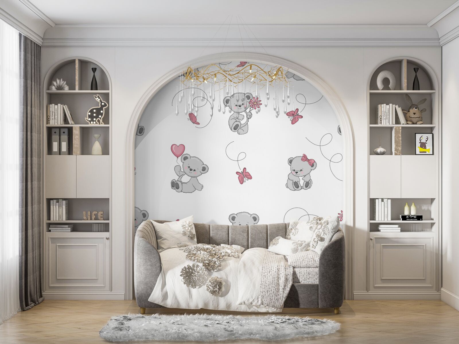 Fototapeta rozkošné sivé medvedíky