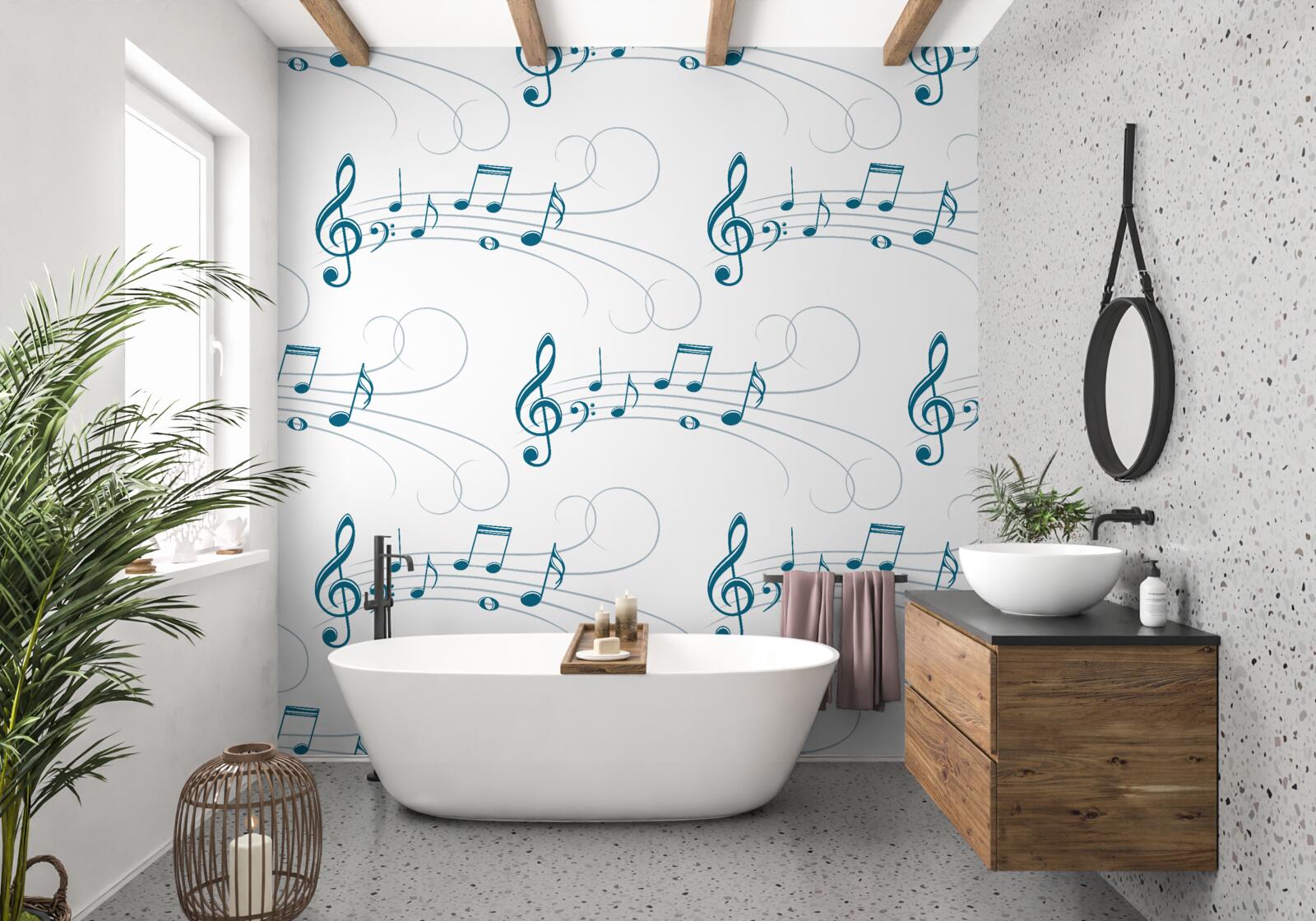 Fototapeta hudobné nahrávky s husľovým kľúčom