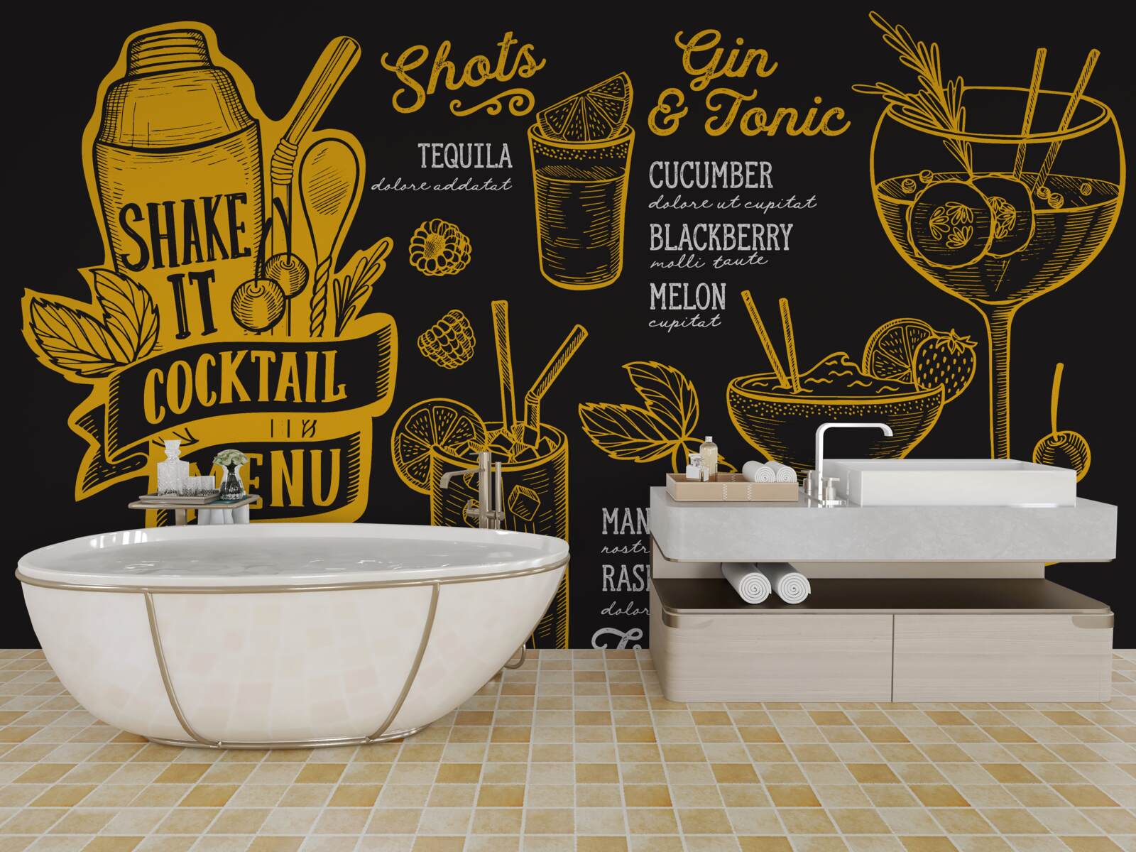 Fototapeta koktailové menu