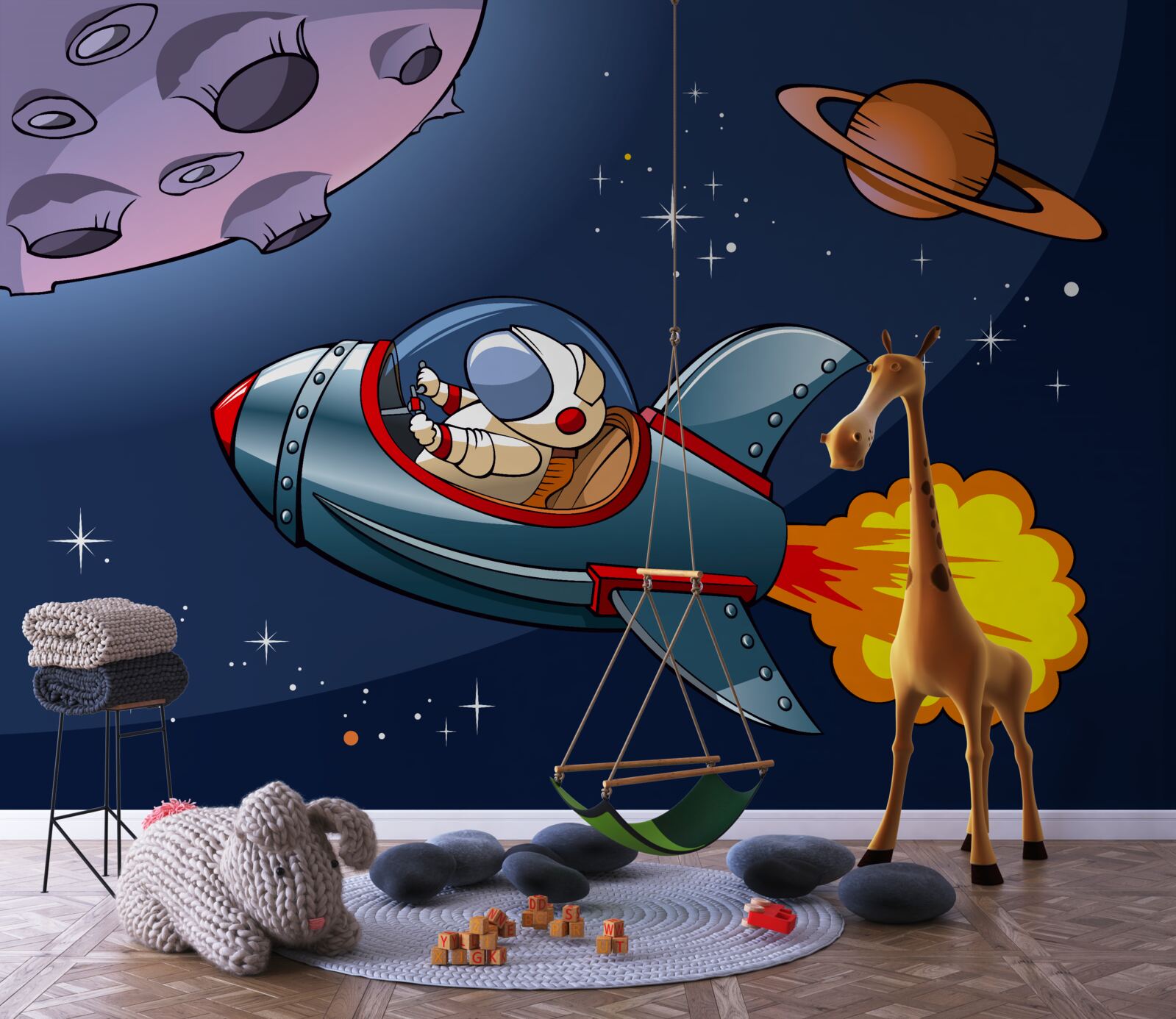 Fototapeta astronaut letí na vesmírnej lodi