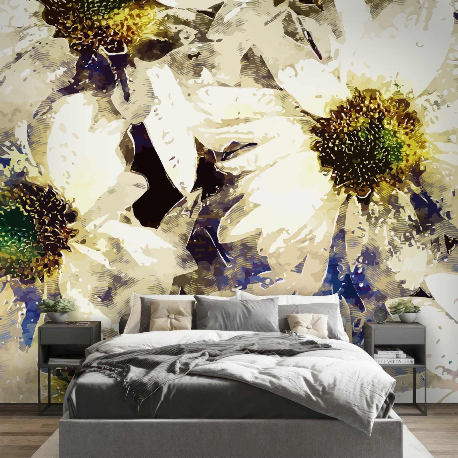 Fototapeta akvarel biele sedmokrásky