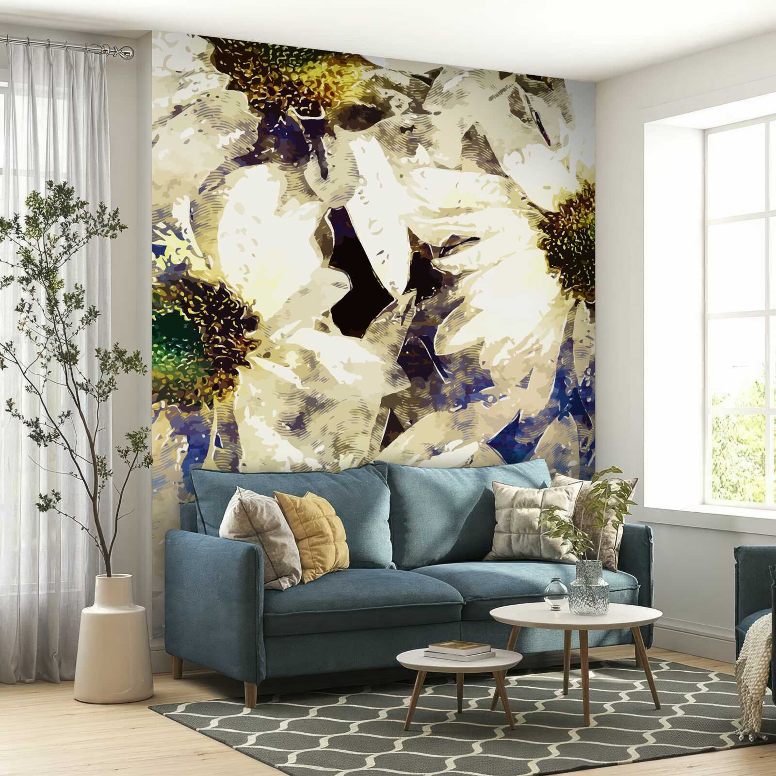 Fototapeta akvarel biele sedmokrásky