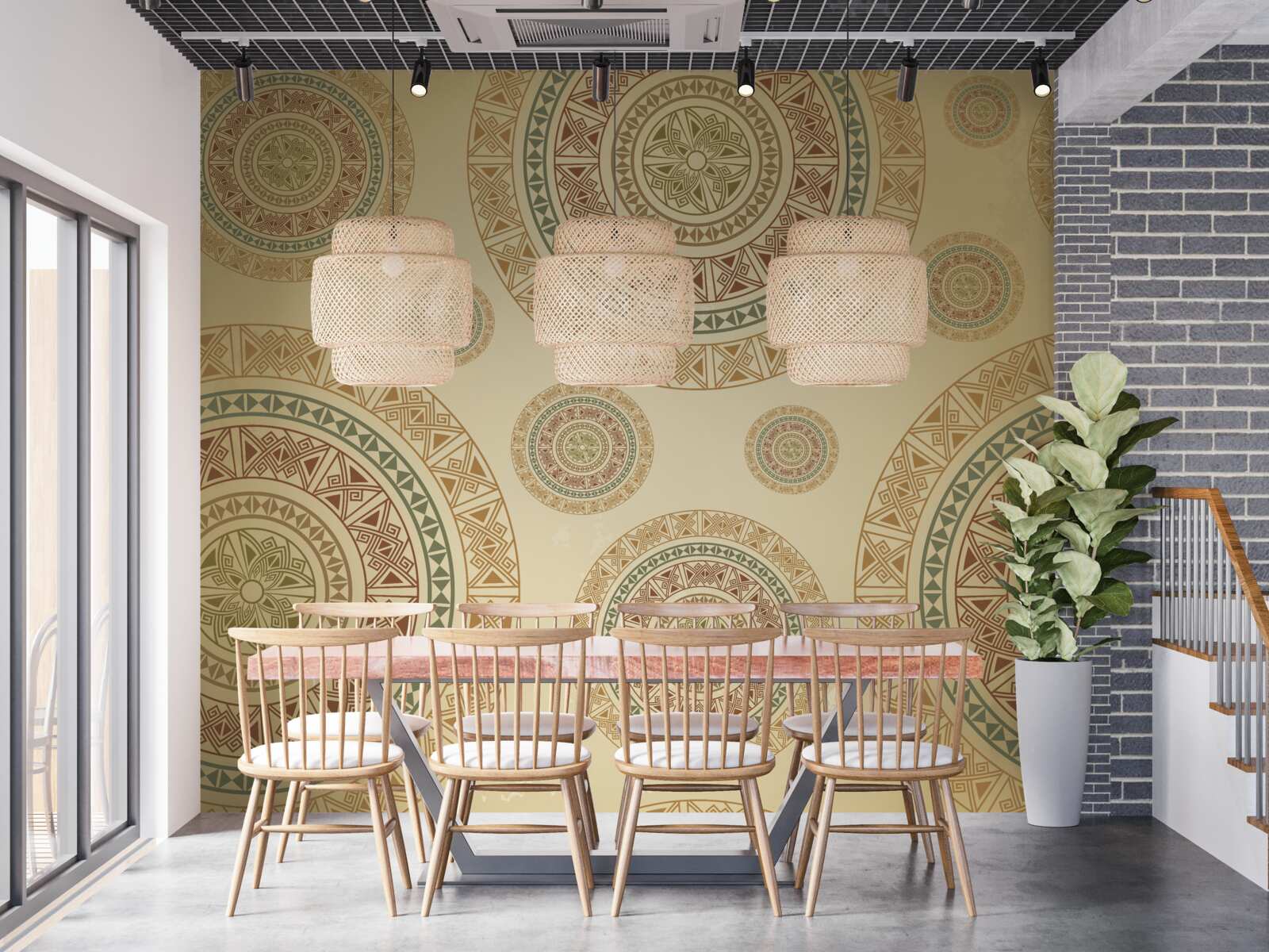 Fototapeta svetlohnedé figúrky s etnickým motívom