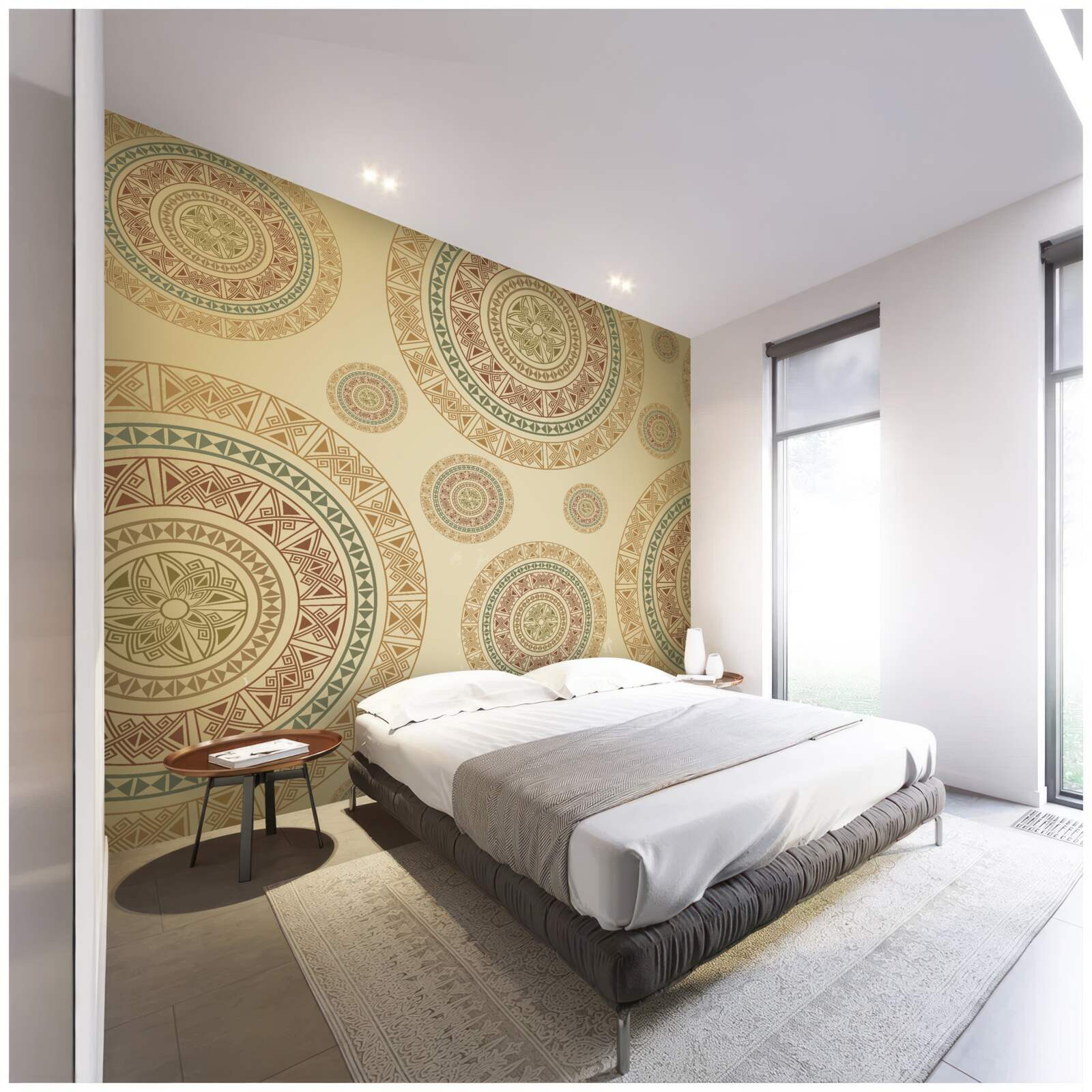 Fototapeta svetlohnedé figúrky s etnickým motívom