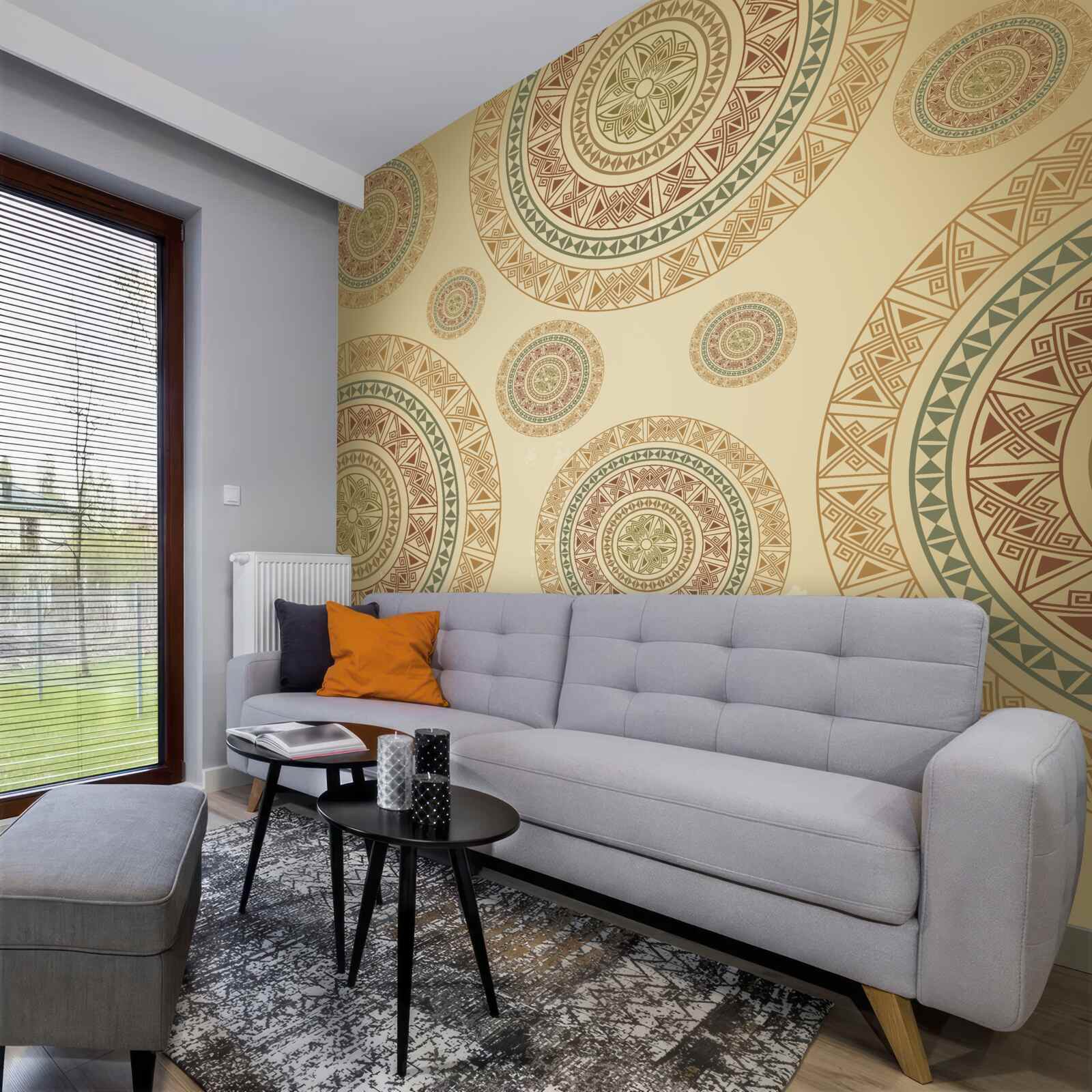 Fototapeta svetlohnedé figúrky s etnickým motívom