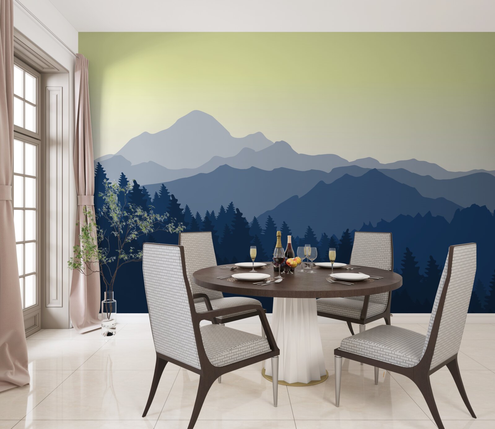 Fototapeta hmlisté hory