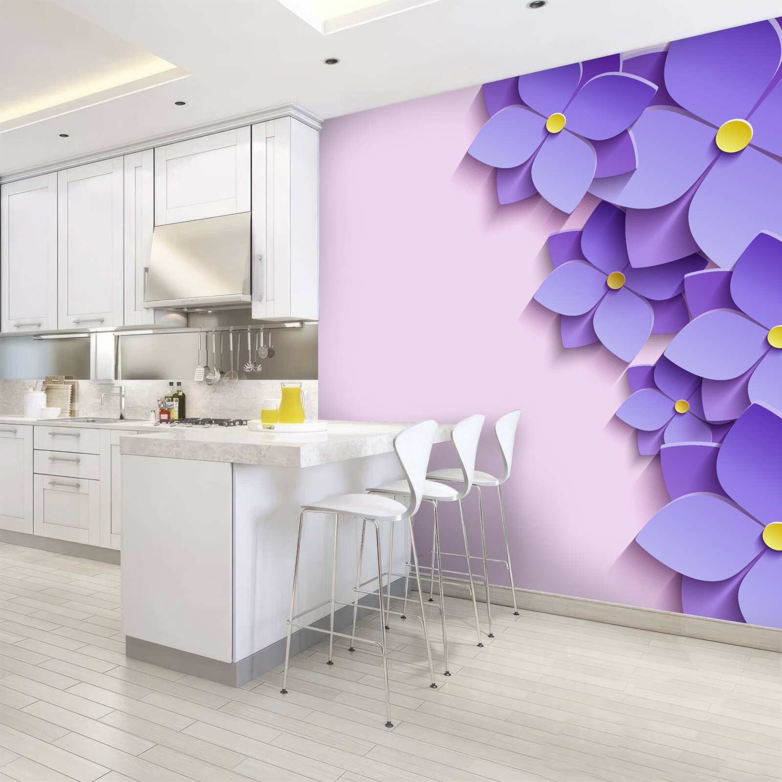 Fototapeta fialové puky kvetov na vodnej hladine