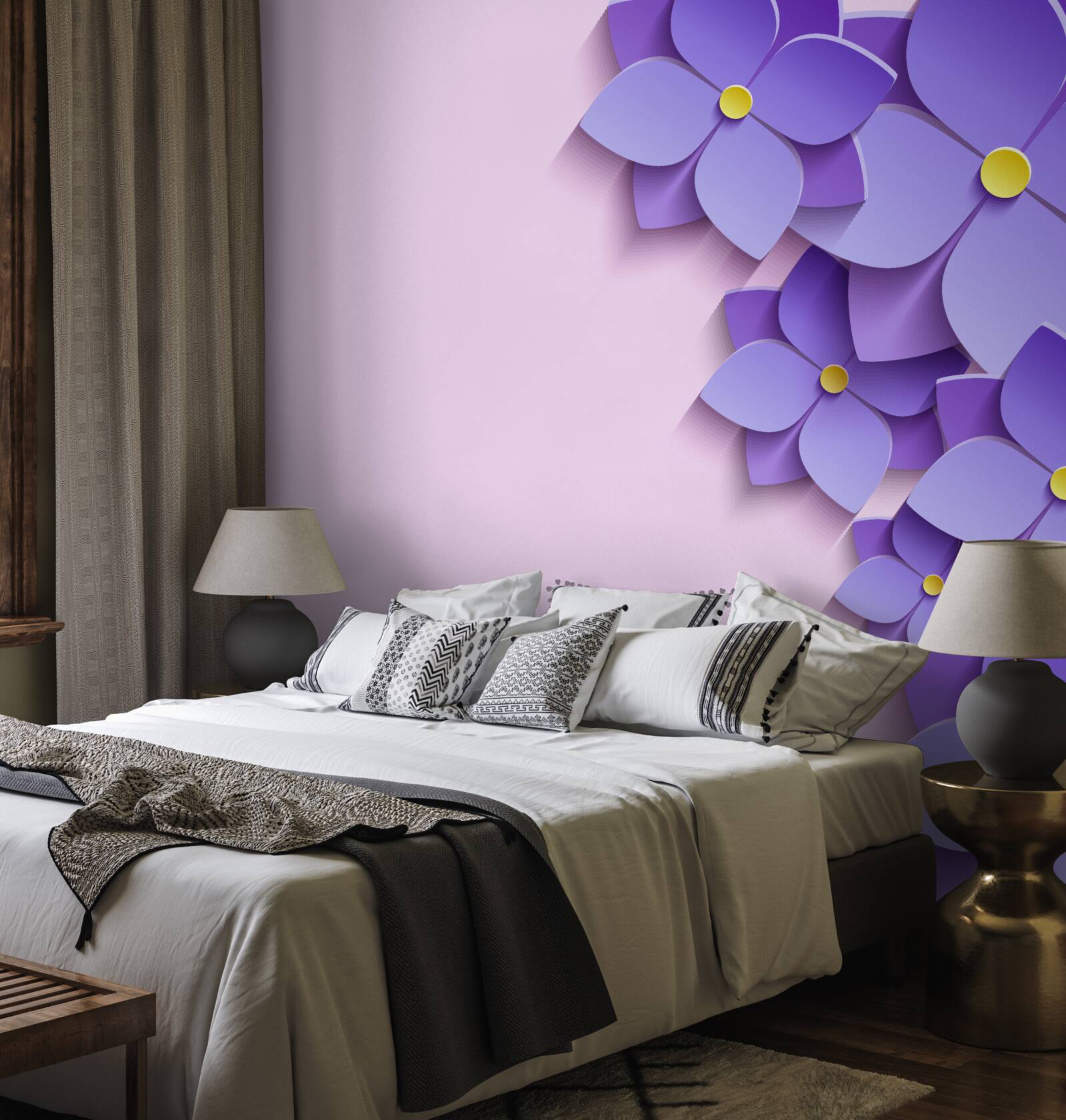 Fototapeta fialové puky kvetov na vodnej hladine