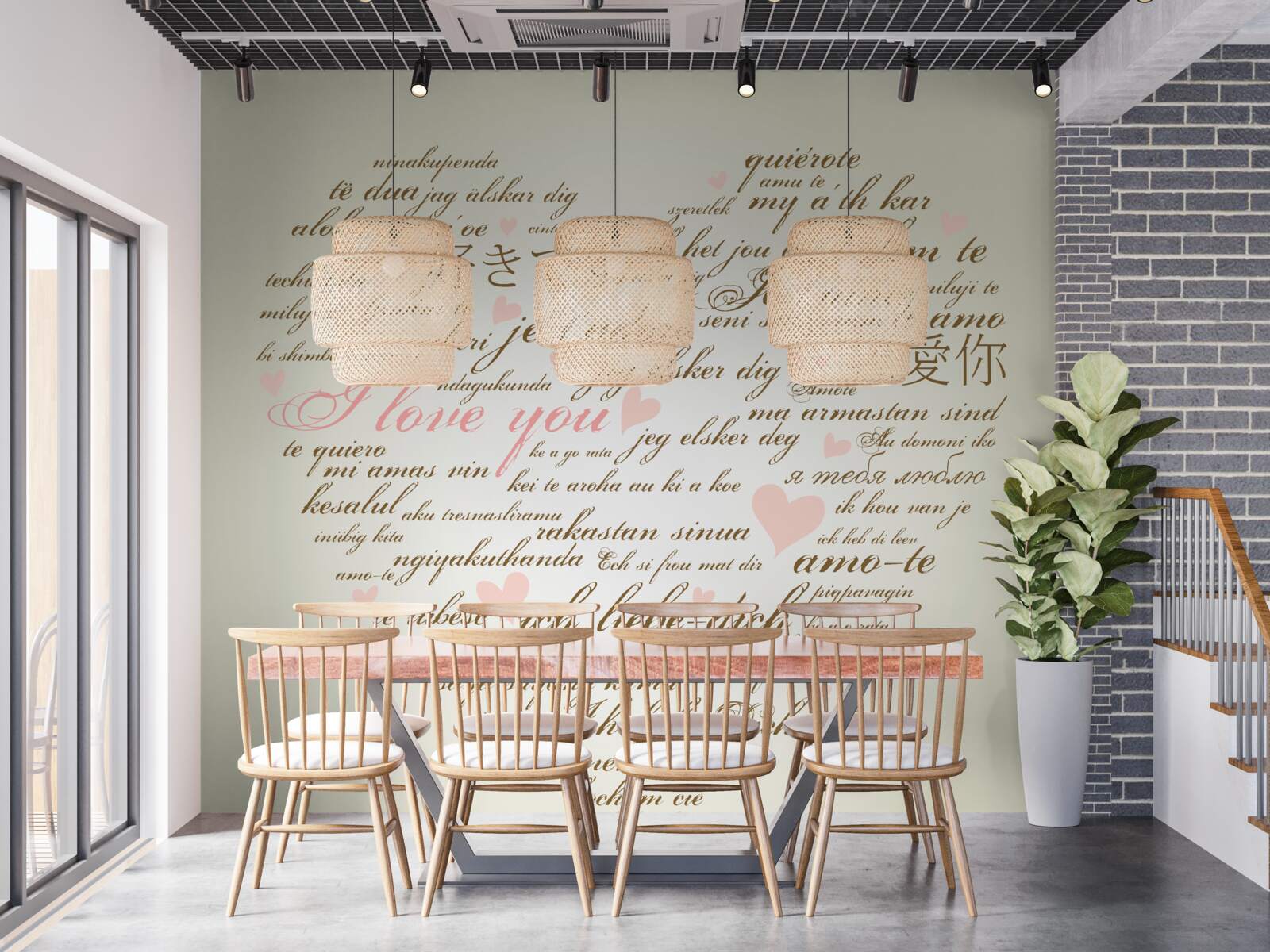 Fototapeta srdce pozostáva z nápisov v rôznych jazykoch