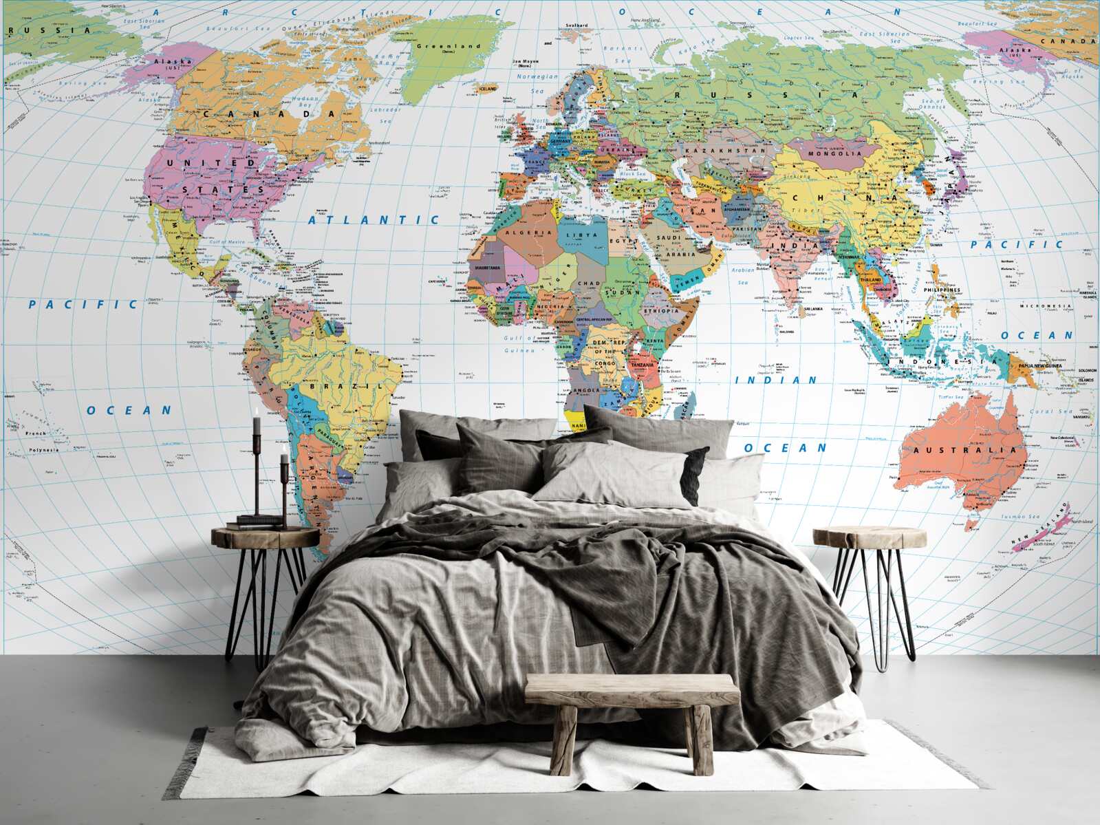 Fototapeta mapa sveta z geopolitického hľadiska