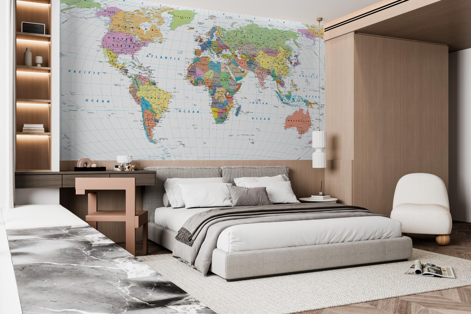 Fototapeta mapa sveta z geopolitického hľadiska