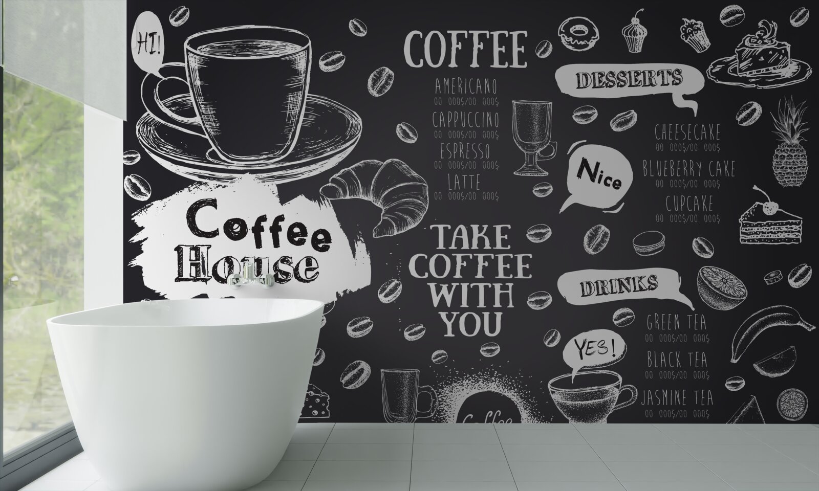 Fototapeta menu kaviarne