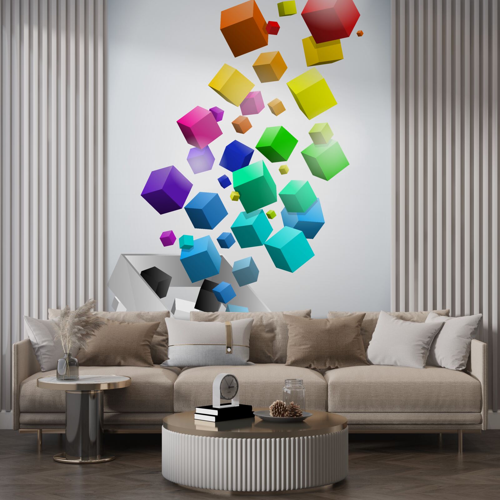 Fototapeta kocky všetkých farieb rastú nahor