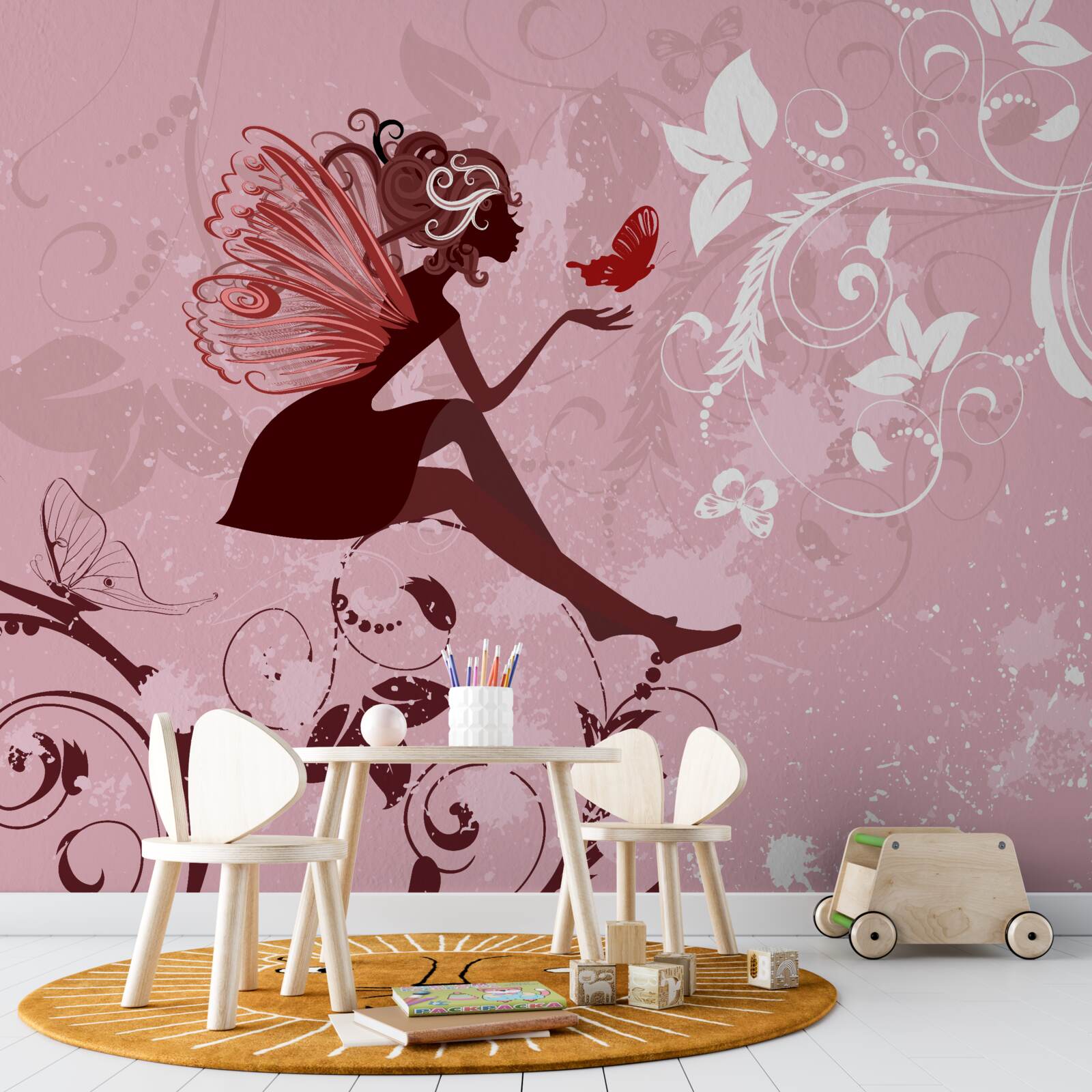 Fototapeta dievča sa snaží chytiť motýľa