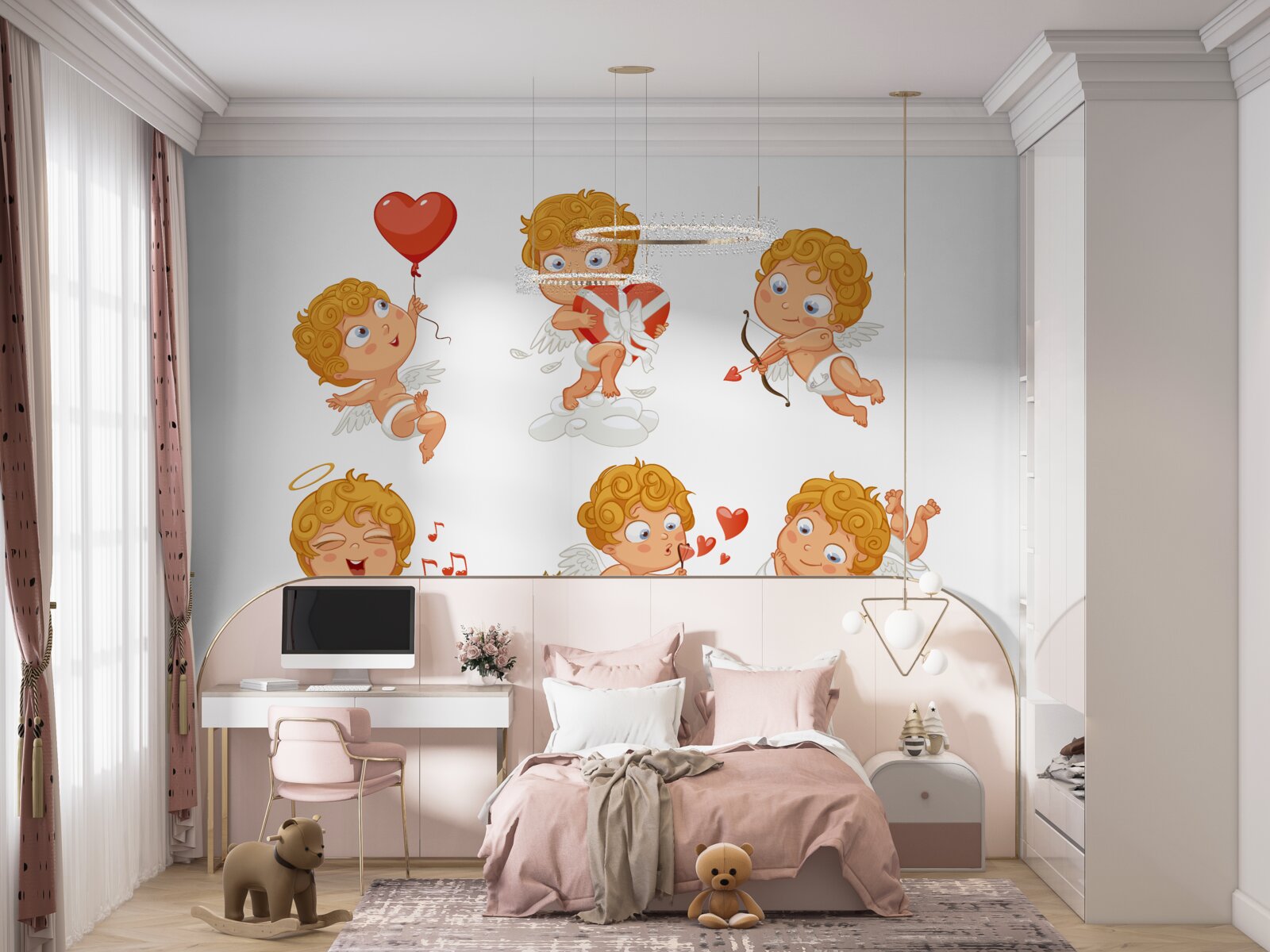 Fototapeta cupids sú zanietení pre svoje úlohy