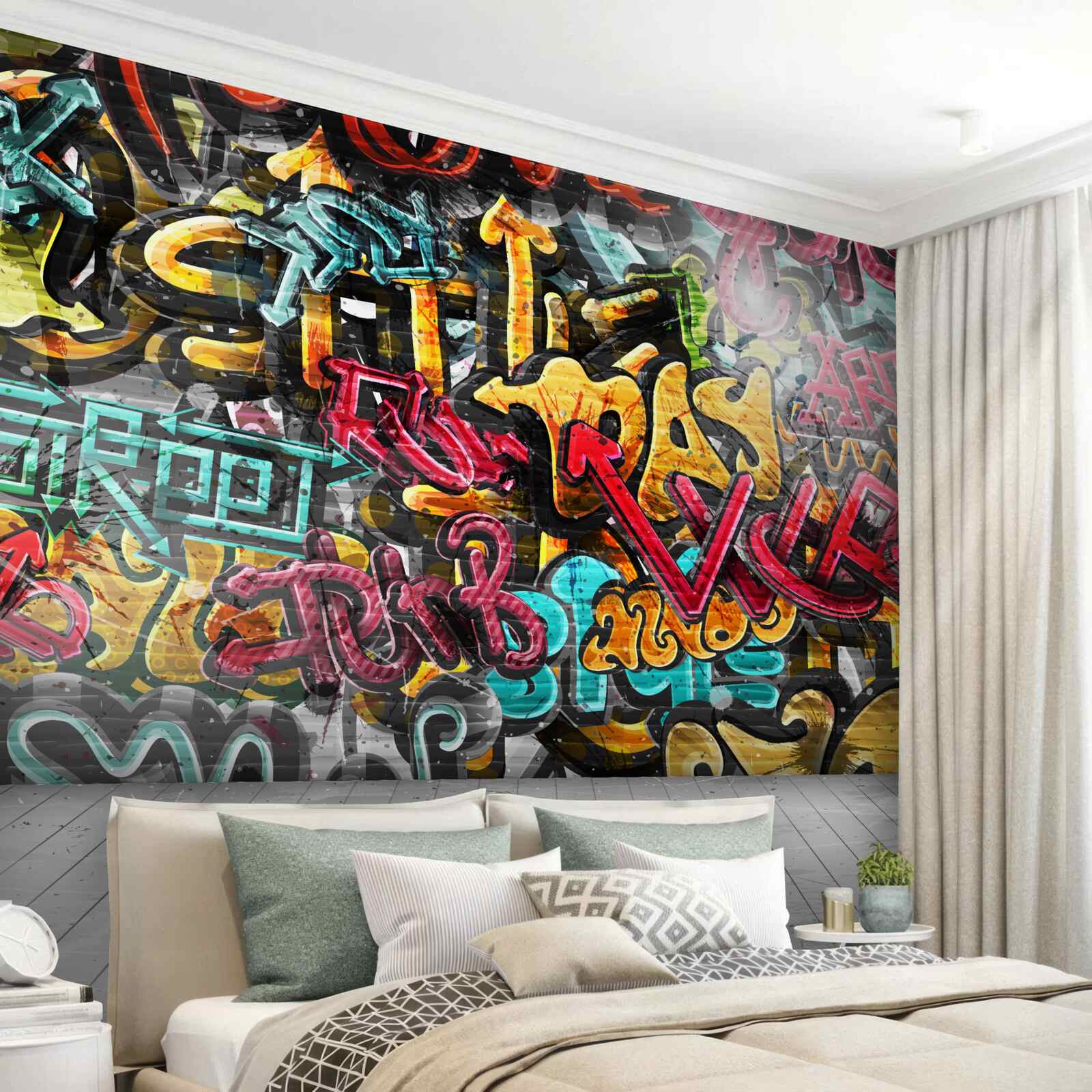 Fototapeta stena pokrytá graffiti