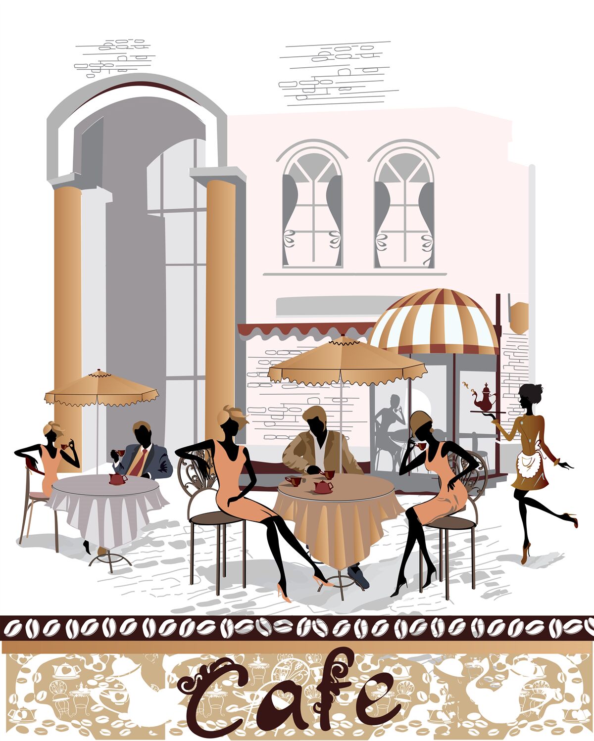 Fototapeta obrázok kaviarne s hosťami