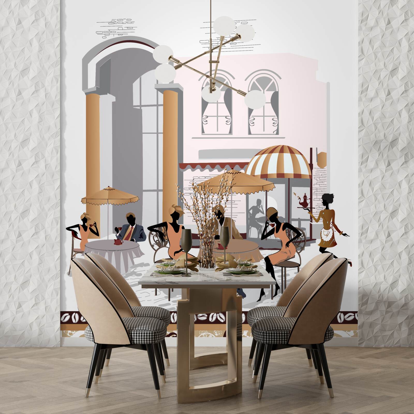 Fototapeta obrázok kaviarne s hosťami