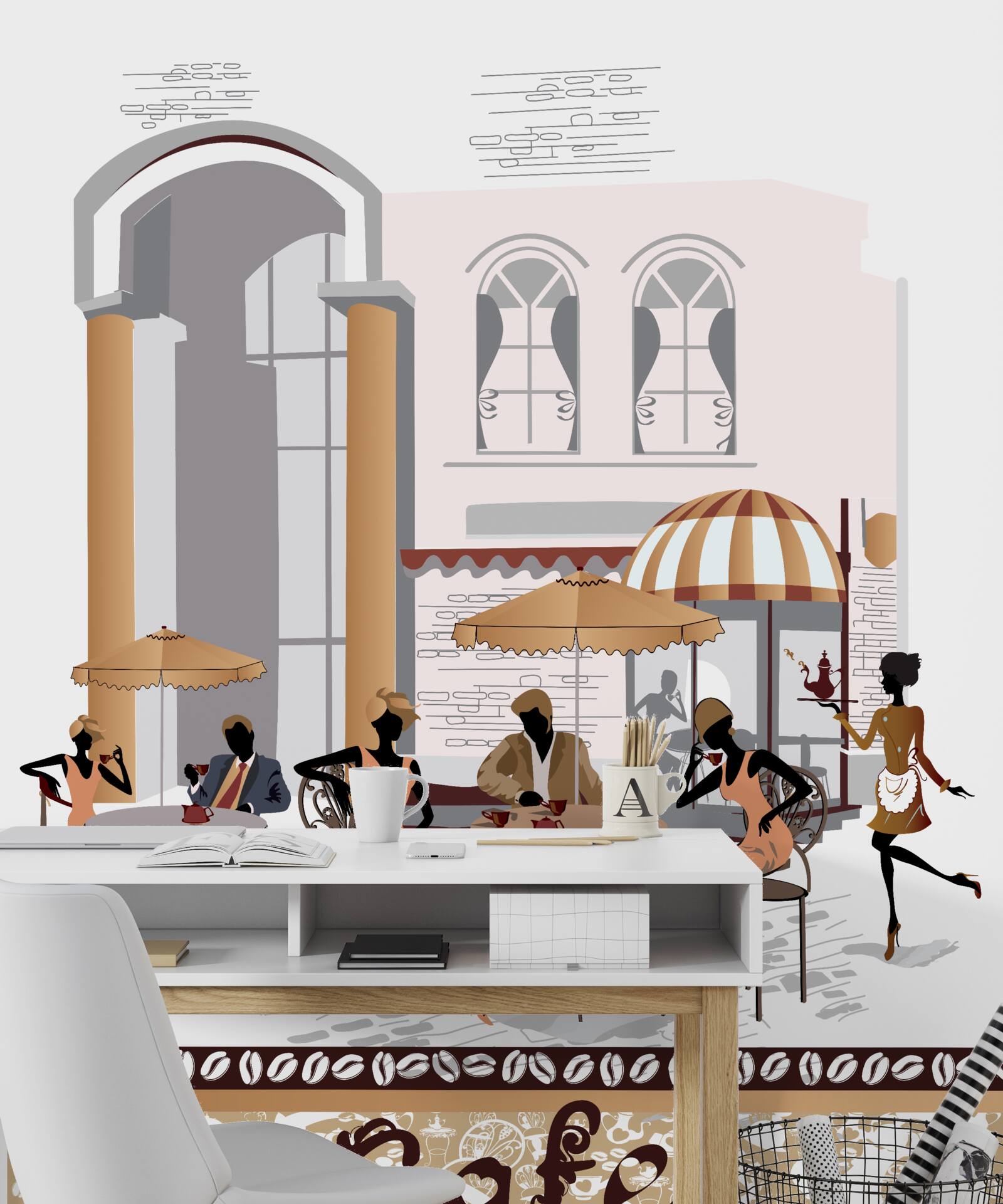 Fototapeta obrázok kaviarne s hosťami