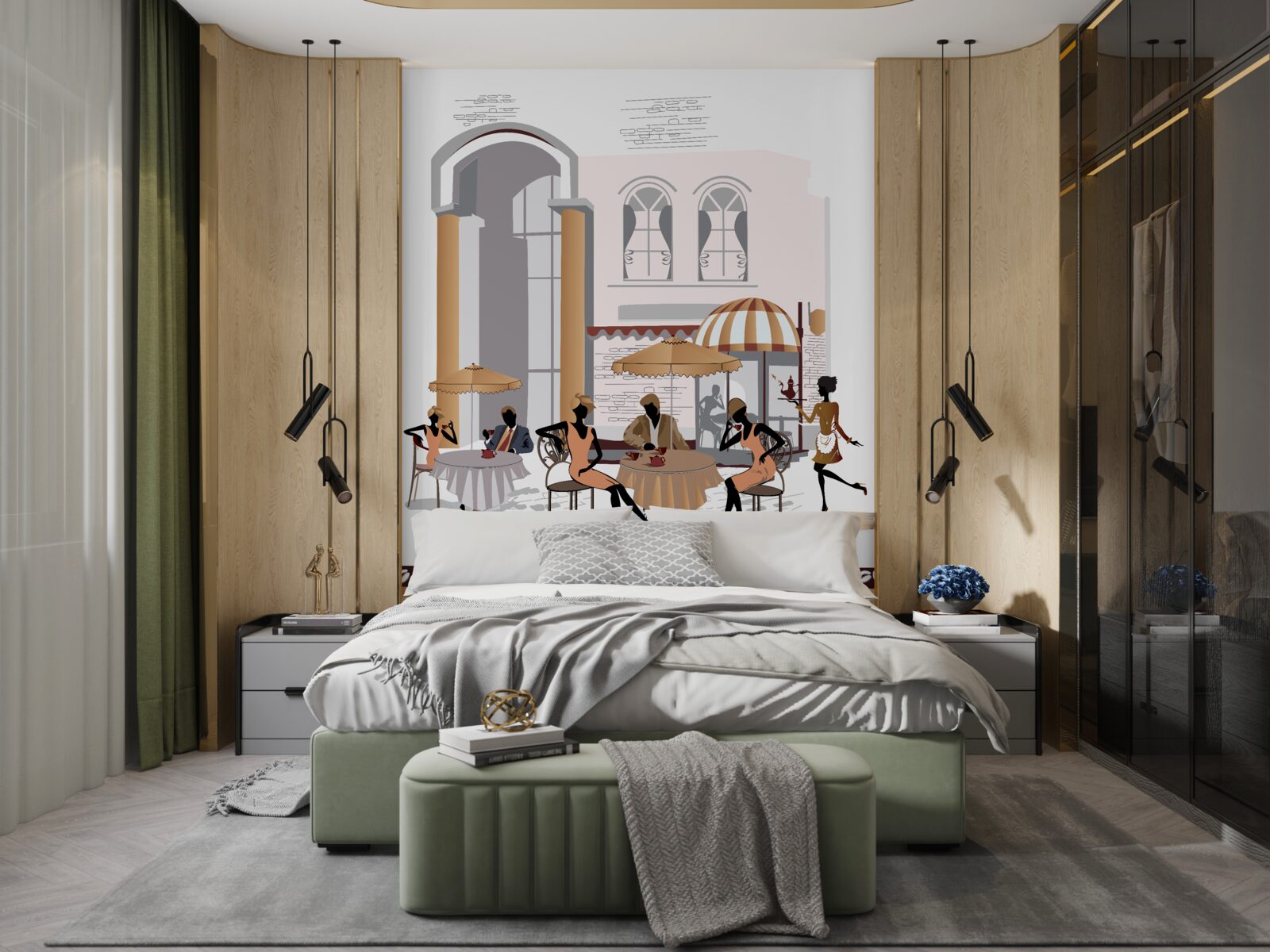 Fototapeta obrázok kaviarne s hosťami