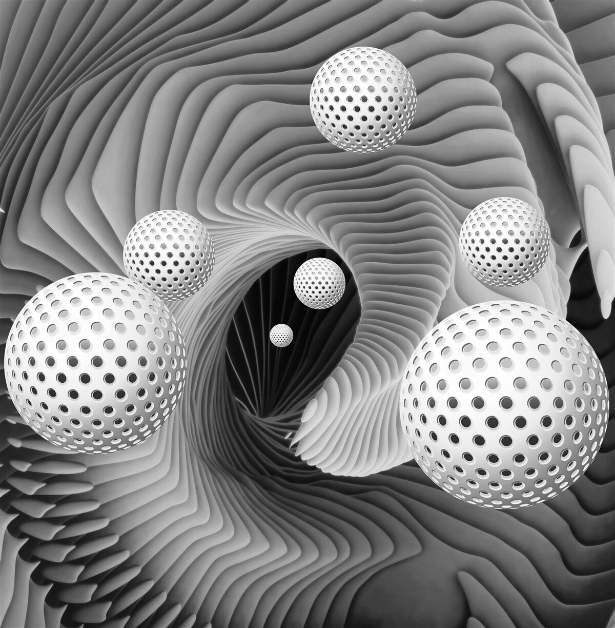 Fototapeta 3D loptičky lietajúce do diaľky