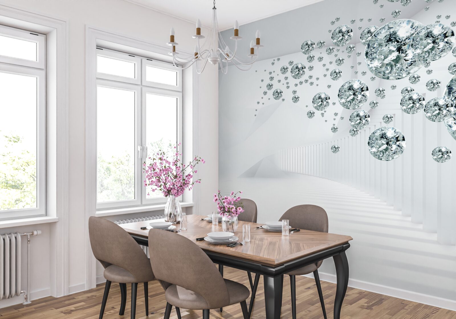 Fototapeta strieborné rozptýlené kamene