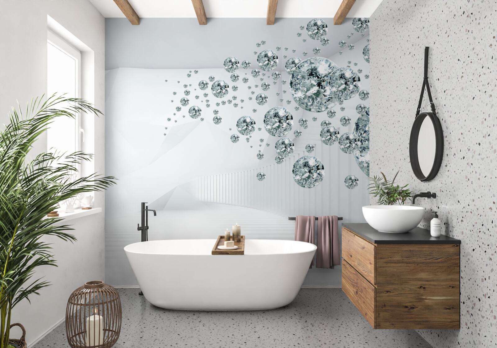 Fototapeta strieborné rozptýlené kamene