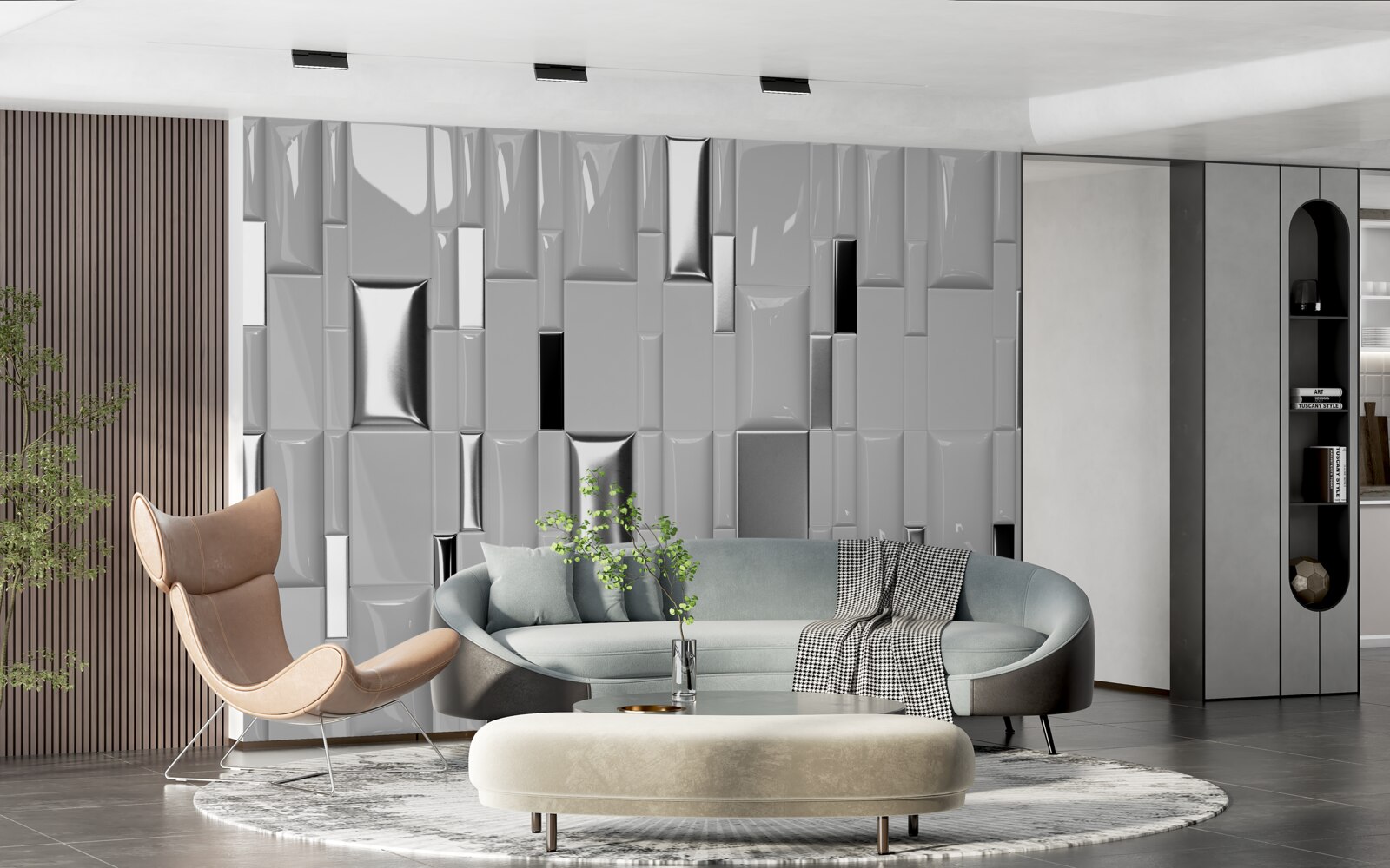 Fototapeta lesklé šedé dlaždice so zlatým odtieňom