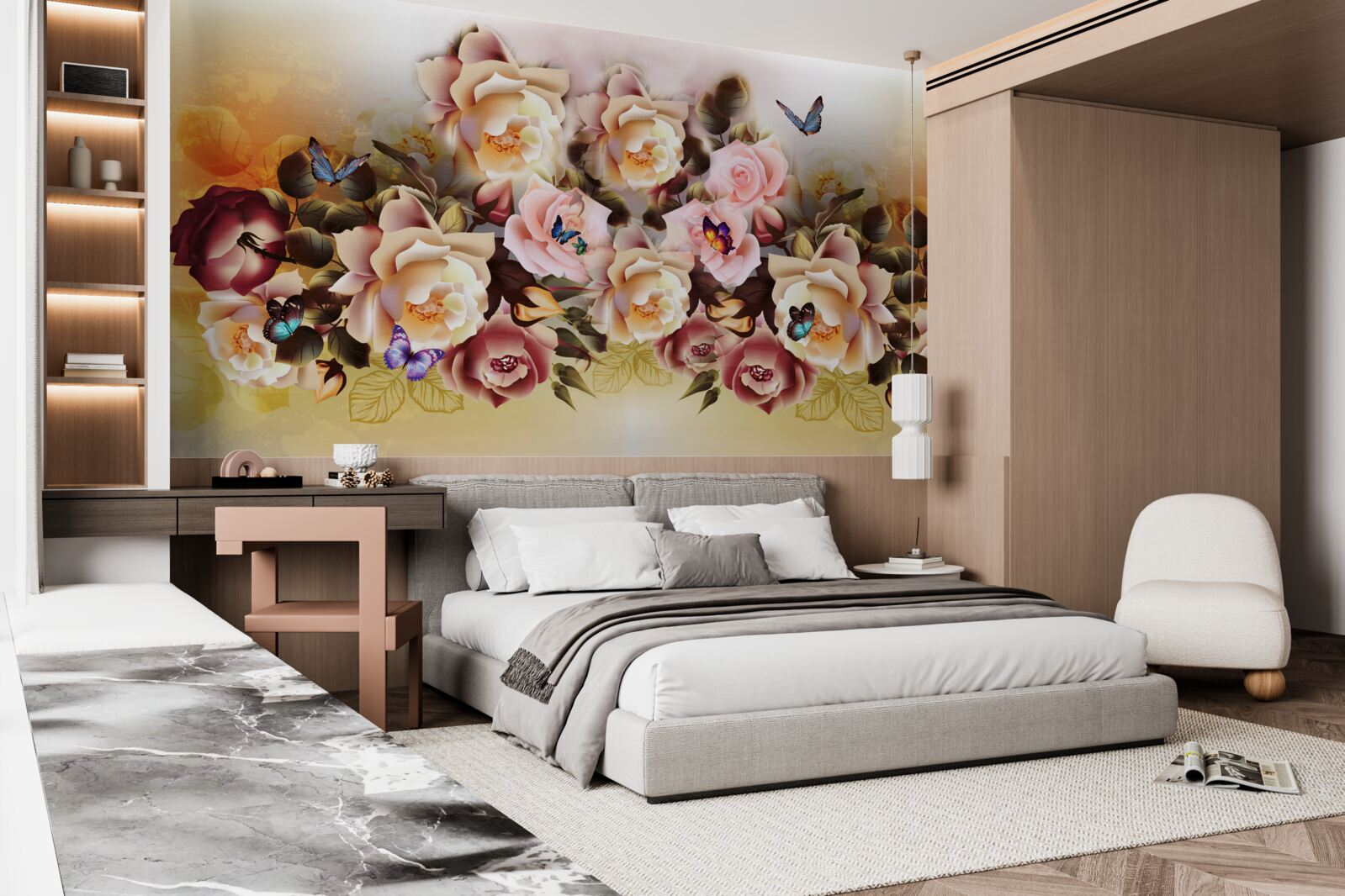 Fototapeta zloženie svetlých a krásnych ruží