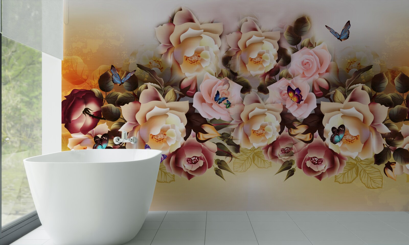 Fototapeta zloženie svetlých a krásnych ruží