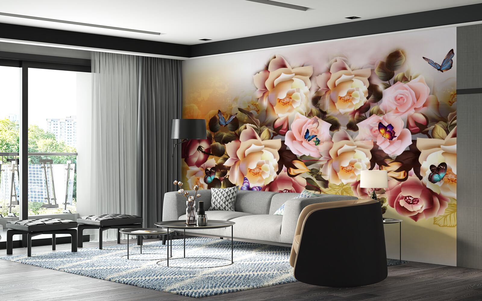 Fototapeta zloženie svetlých a krásnych ruží