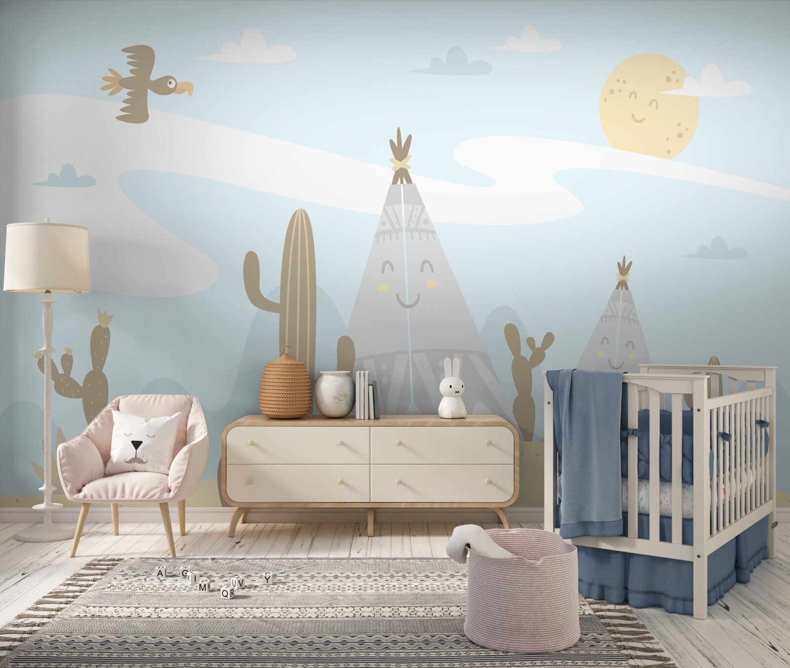 Fototapeta suchá oblasť s tŕnitými rastlinami