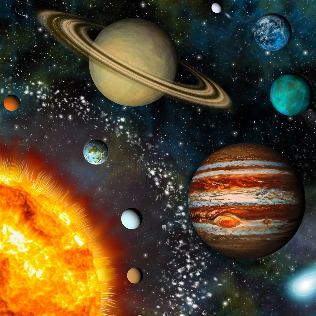 Fototapeta planéty obiehajúce okolo Slnka