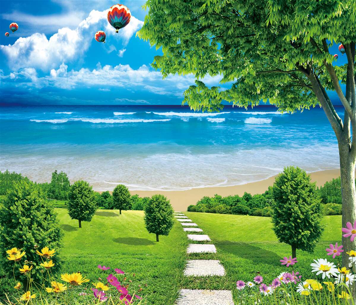 Fototapeta cesta k idylickému pobrežiu